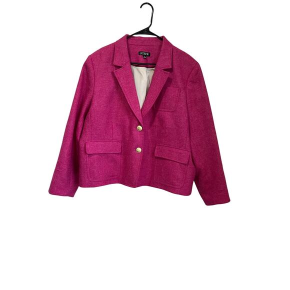 J.Crew Plus Moon Luxury Fabric Wool Blend Tailored Blazer Gold Buttons 24 - Picture 2 of 10